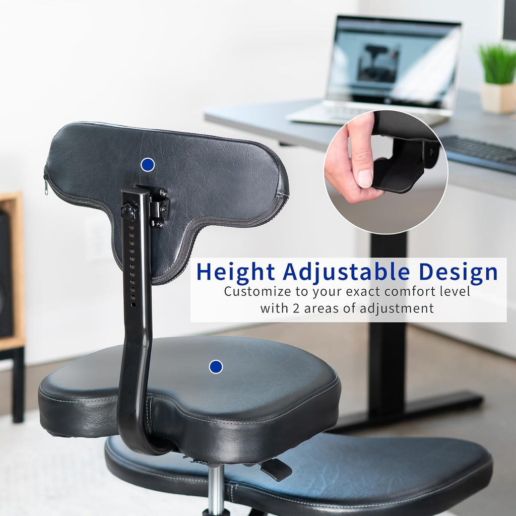 VIVO Cross-Legged Office Chair – Adjustable Height Floor Chair with Back Support for Yoga, Meditation, and ADHD (Black, CHAIR-CL02B-R)
