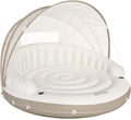 58292EP Canopy Island Inflatable Pool Float: Comfortable Lounge Surface – Built-in Cup Holders – Detachable Sunshade – 440lb Max Weight Capacity – 78.5" x 59"