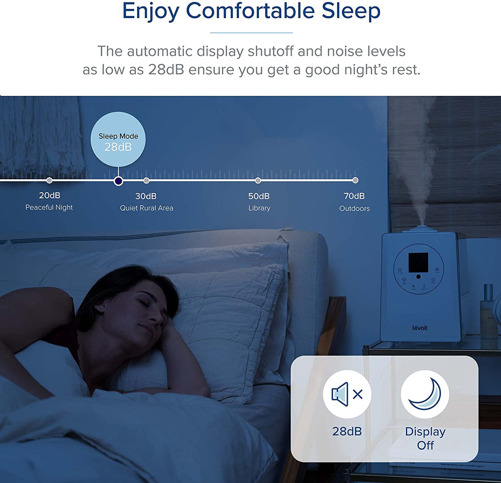 Humidifiers for Bedroom Large Room 6L Warm and Cool Mist for Families Plants with Built-in Humidity Sensor
