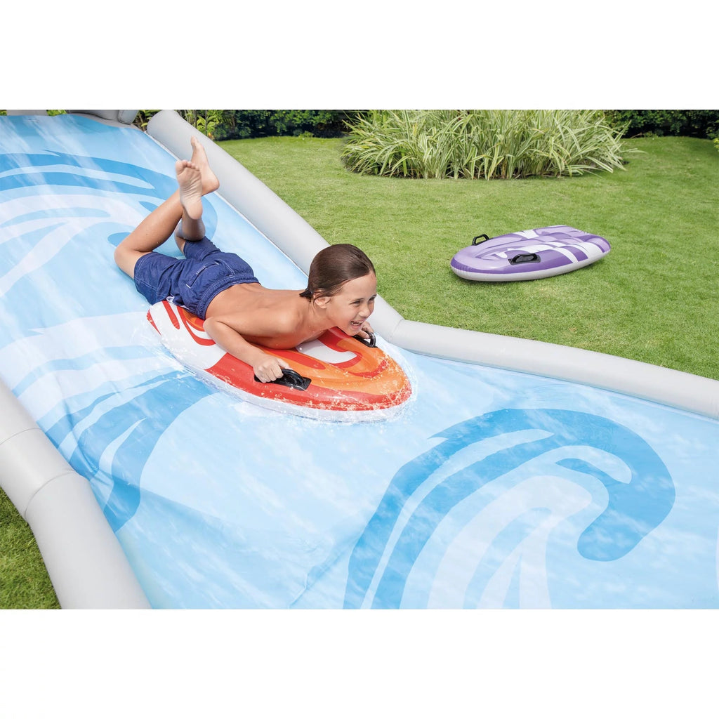 Inflatable Backyard Water Slide with Surf Riders & Electric Air Pump