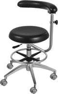 Medical Dental Stool Dentist Chair with 360 Degree Rotation Armrest PU Leather Assistant Stool Chair Height Adjustable Doctor Chair