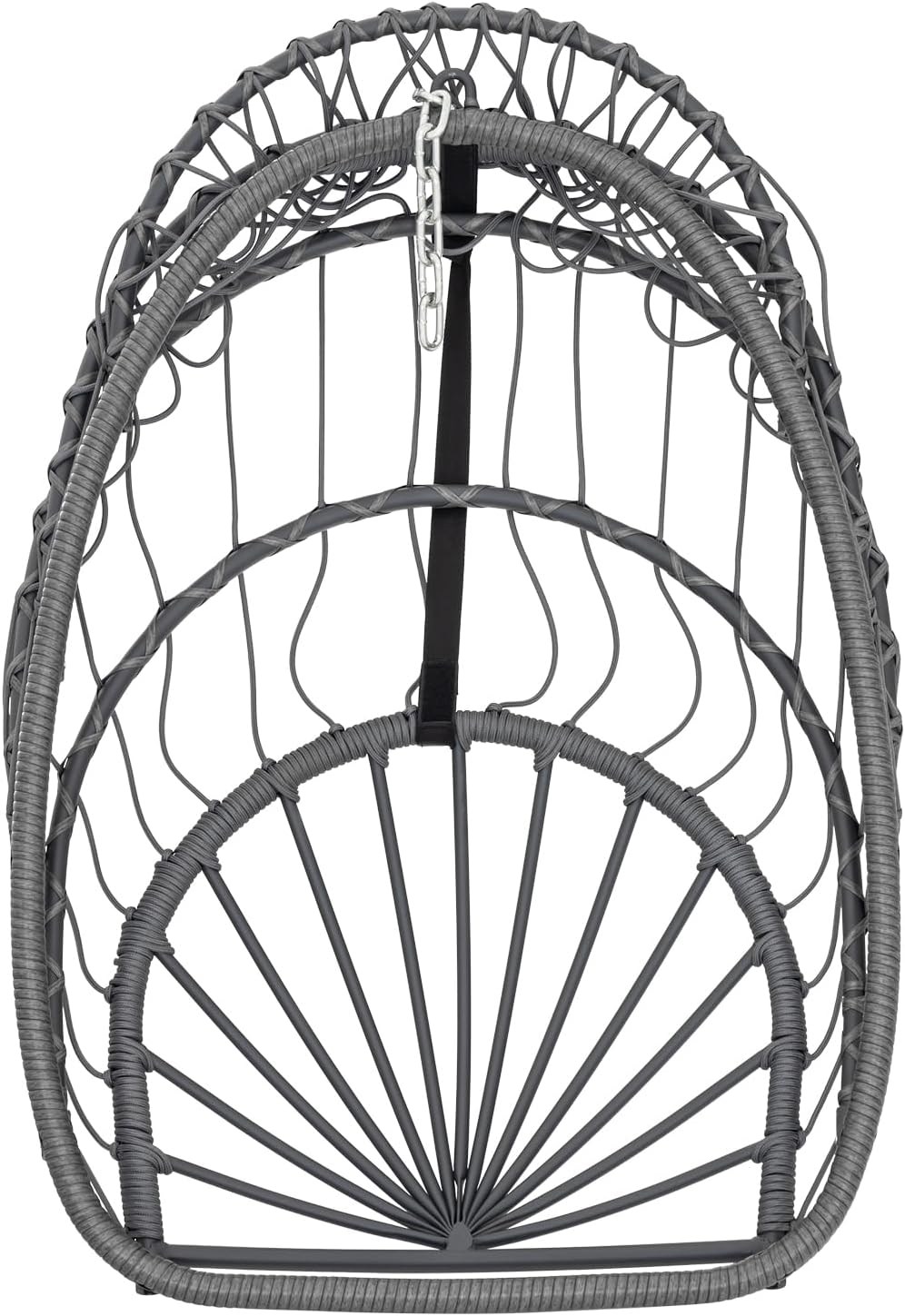 Yechen Indoor Outdoor Egg Hanging Chair with Stand, Patio Wicker Swing Egg Chair Indoor Swinging Chair Outdoor Hammock Egg Chair 350lbs Capacity for Patio Bedroom Balcony, Charcoal Grey (EG-001)