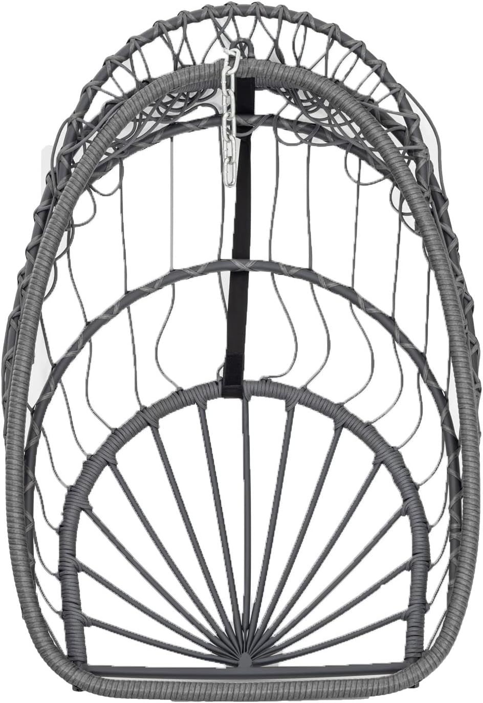 Yechen Indoor Outdoor Egg Hanging Chair with Stand, Patio Wicker Swing Egg Chair Indoor Swinging Chair Outdoor Hammock Egg Chair 350lbs Capacity for Patio Bedroom Balcony, Charcoal Grey (EG-001)