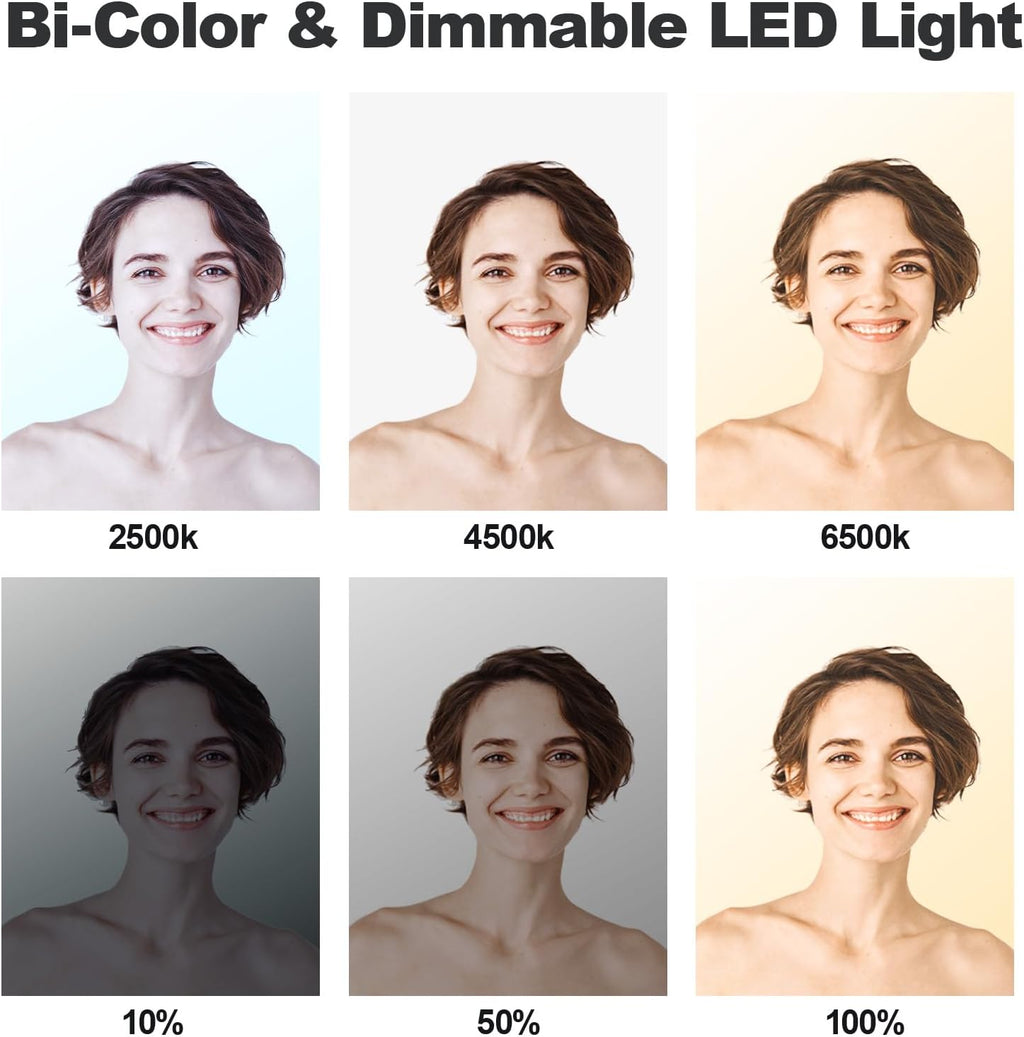 D50 LED Video Light Panel Lights 15.4", 2 Packs 45W 3000K-8000K Bi-Color Dimmable Photography Lighting, CRI 96+ Videography Lighting for Video Shooting/Gaming/Live Stream/Studio/Film