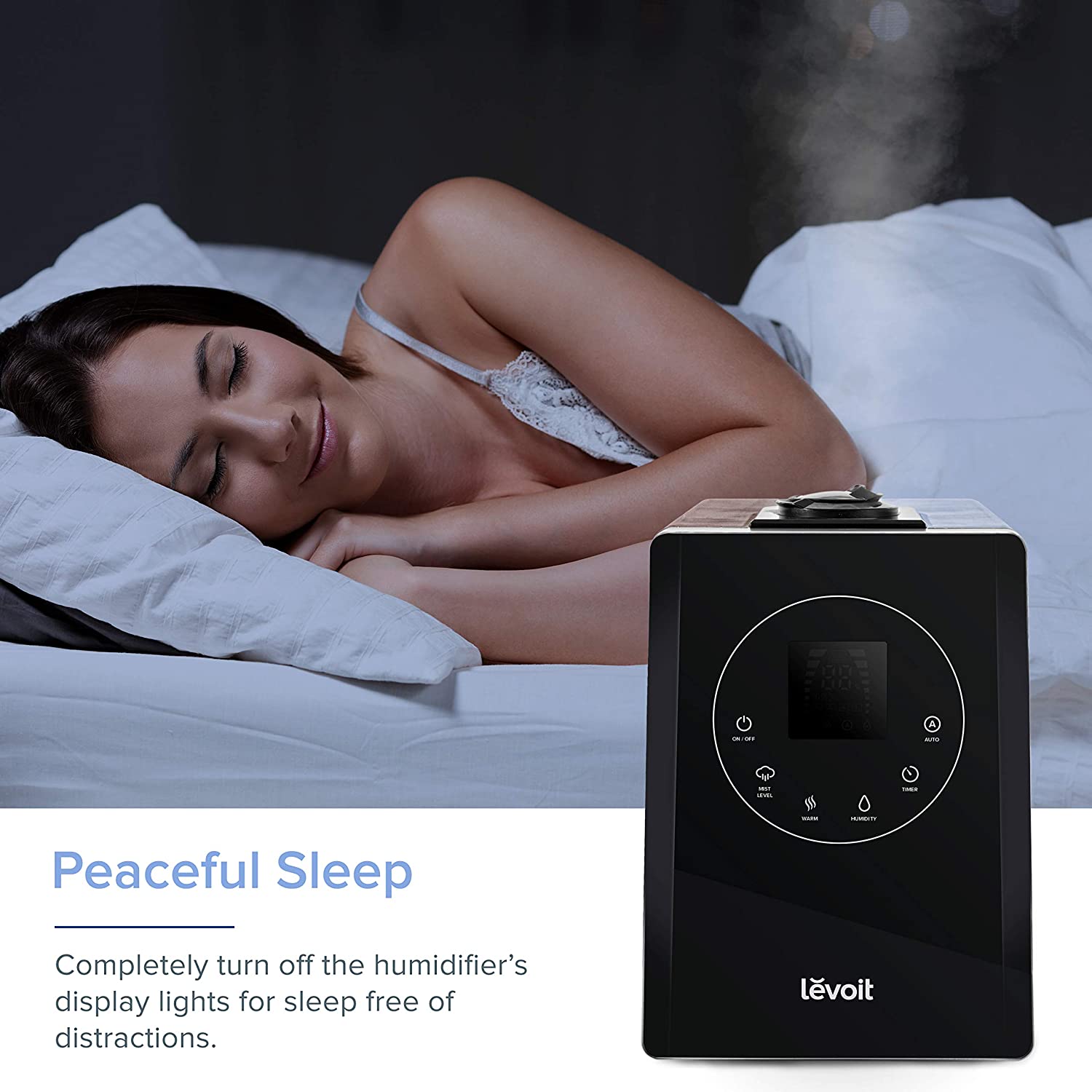 Humidifiers for Bedroom Large Room 6L Warm and Cool Mist for Families Plants with Built-in Humidity Sensor