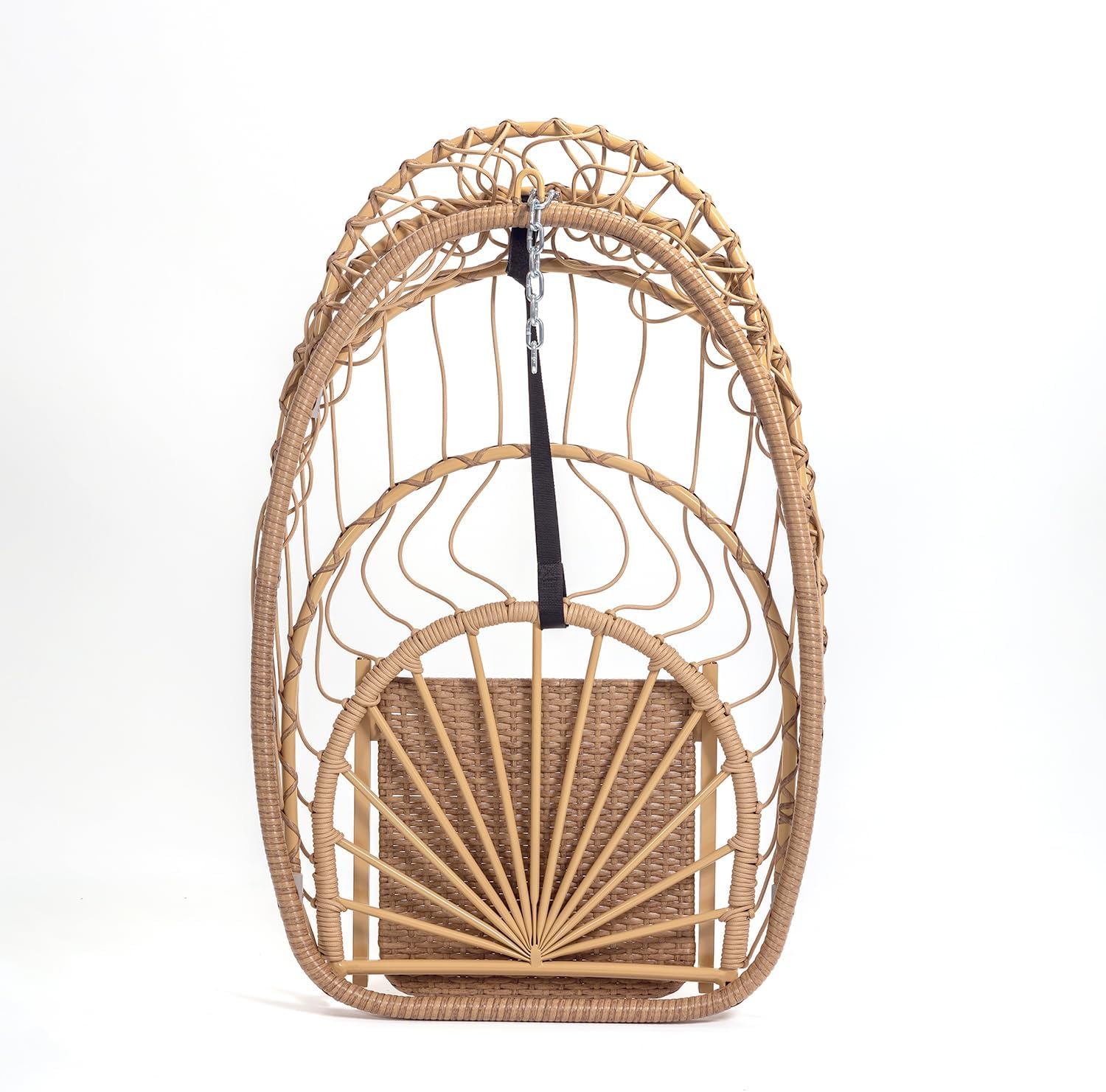 Yechen Indoor Outdoor Egg Hanging Chair with Stand, Patio Wicker Swing Egg Chair Indoor Swinging Chair Outdoor Hammock Egg Chair 350lbs Capacity for Patio Bedroom Balcony, Charcoal Grey (EG-001)