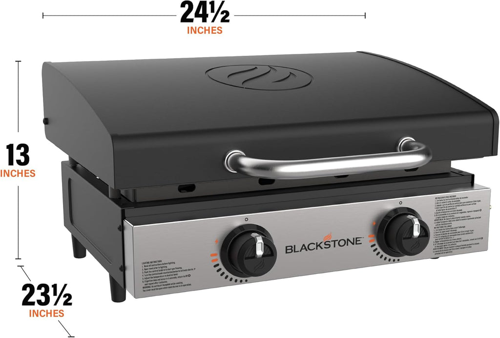 Blackstone 1666 22” Tabletop Griddle with Stainless Steel Faceplate, Powder Coated Steel, Black