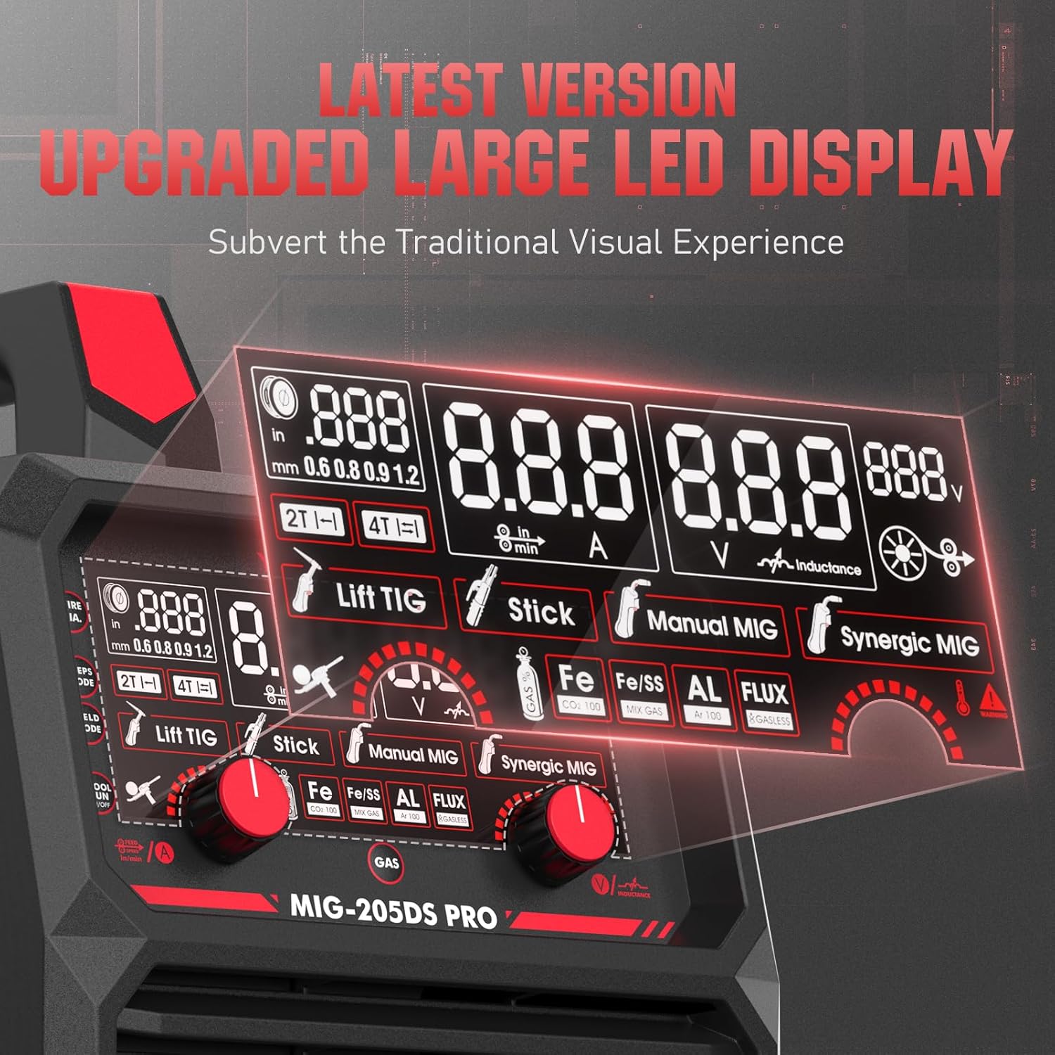 YESWELDER 135Amp MIG Welder,110V Flux Core Welder Flux Core MIG/Lift TIG/Stick 3-in-1 Large LED Digital Display Welding Machine IGBT Inverter Welder FLUX-135PRO