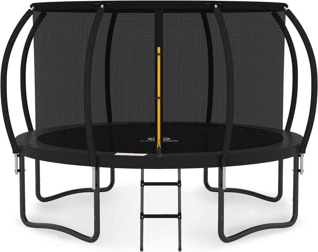 JUMPZYLLA Recreational Trampoline with Enclosure and Ladder, Galvanized Anti-Rust Coating