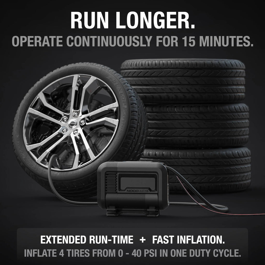 UltraFast 15A Tire Inflator, 12V Portable Air Compressor Pump, Rated at 80 PSI, Inflates Tires from 0-40 PSI in 2.9 Minutes with a Digital Gauge, Smart Pressure and Auto-Shutoff