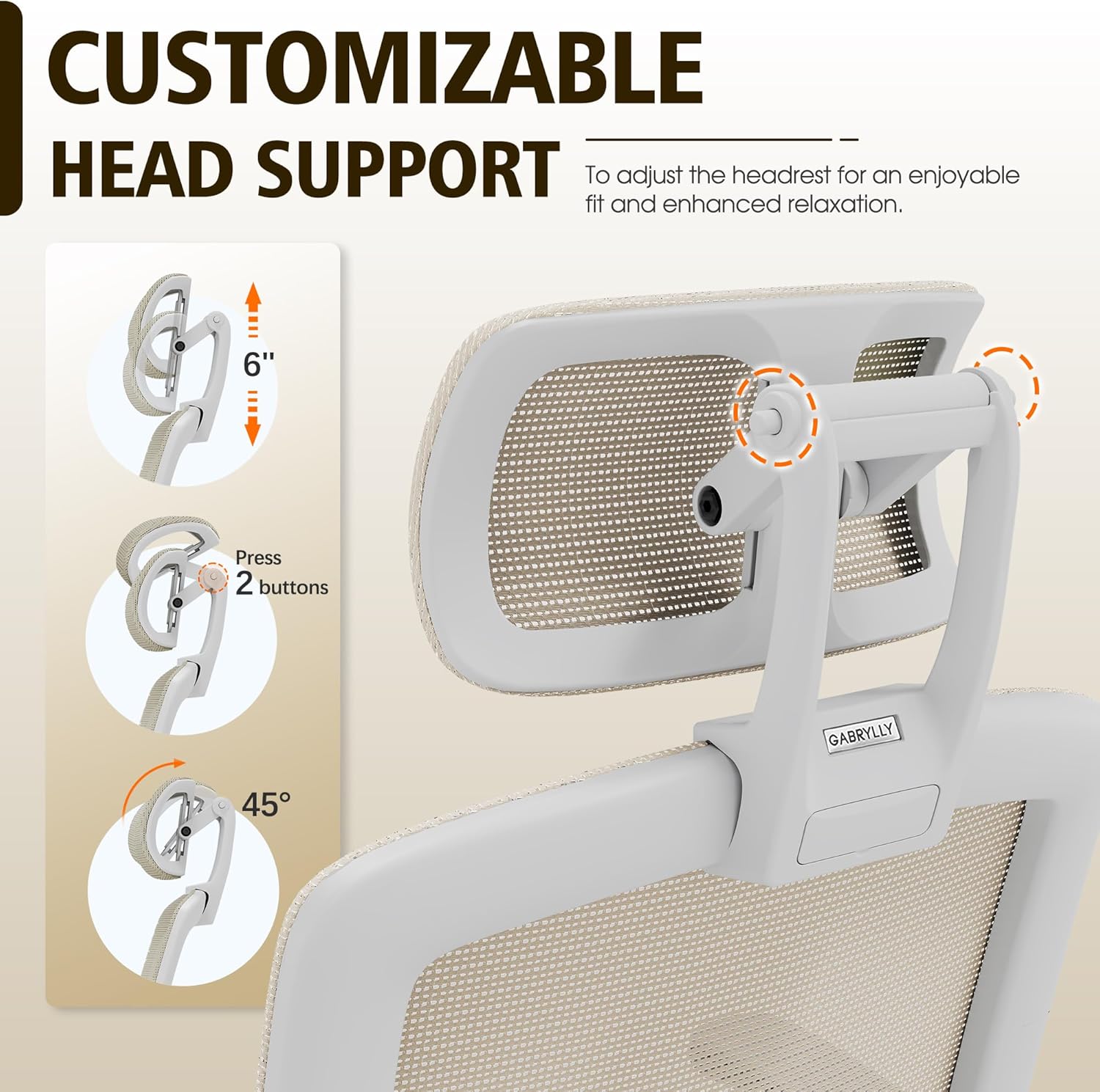 GABRYLLY Ergonomic Office Chair, High Back Home Desk Chair with Headrest, Flip-Up Arms, 90-120° Tilt Lock and Wide Cushion, Big and Tall Mesh Chairs for Man Woman, Black Task Chair
